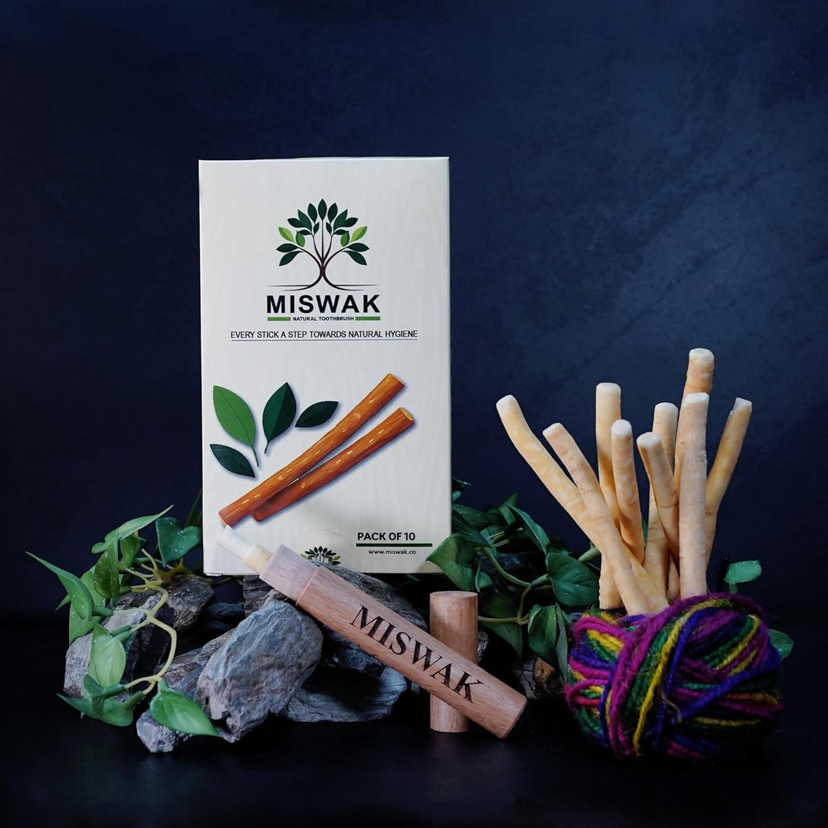 Sticks for Teeth (10-Pack) – Natural Fresh Siwak Sticks with Bamboo Holder, Travel-Friendly Organic Toothbrush Alternative for Teeth & Gums