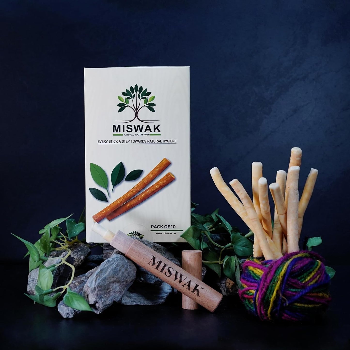 Sticks for Teeth (10-Pack) – Natural Fresh Siwak Sticks with Bamboo Holder, Travel-Friendly Organic Toothbrush Alternative for Teeth & Gums